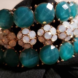 Gold,Aqua and Opal Bracelet